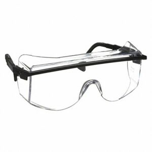 Safety Glasses Anti-Fog Anti-Scratch, Frameless, Clear, Black, Black,